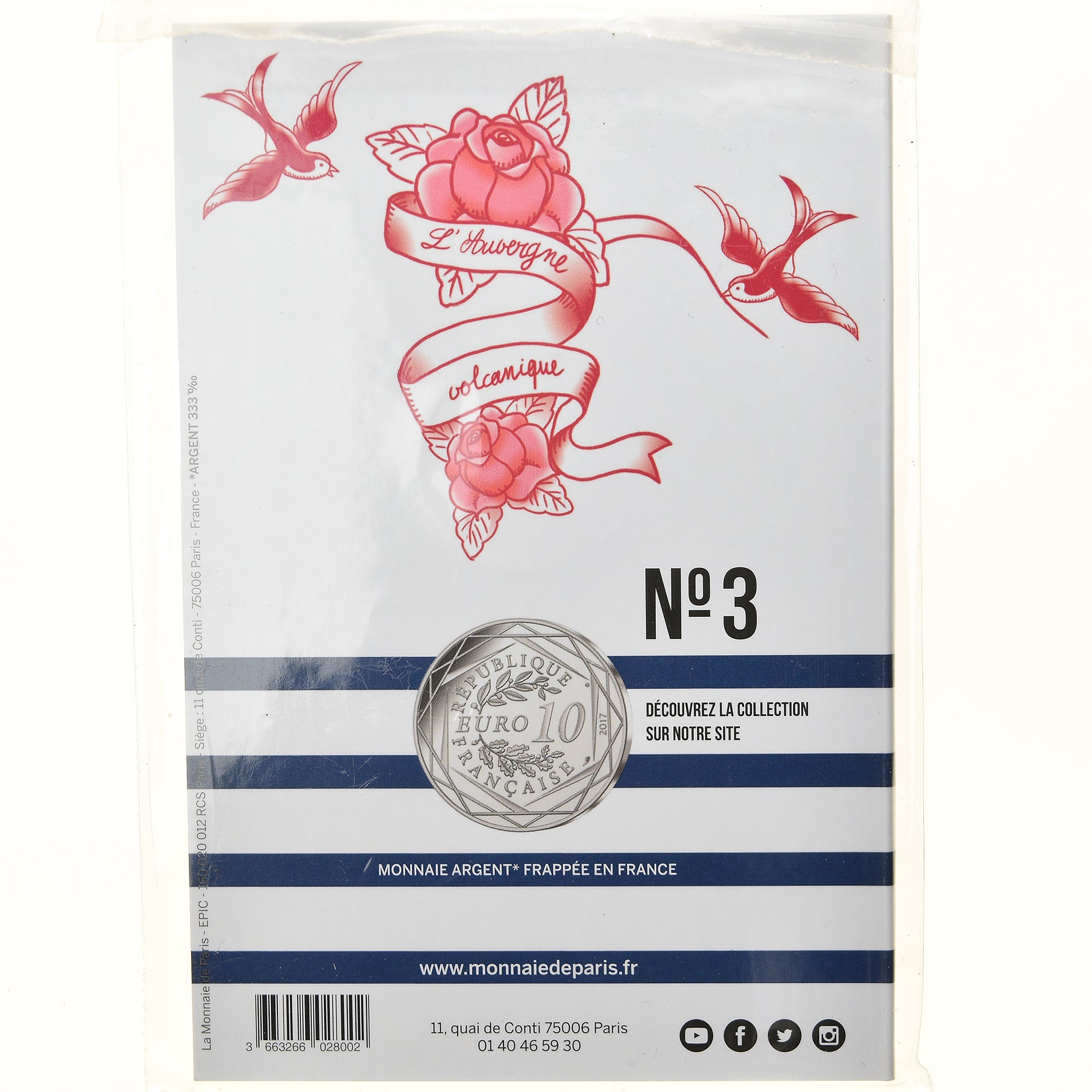 France, Monnaie de Paris, 10 Euro, Jean-Paul Gaultier (L'Auvergne volcanique)