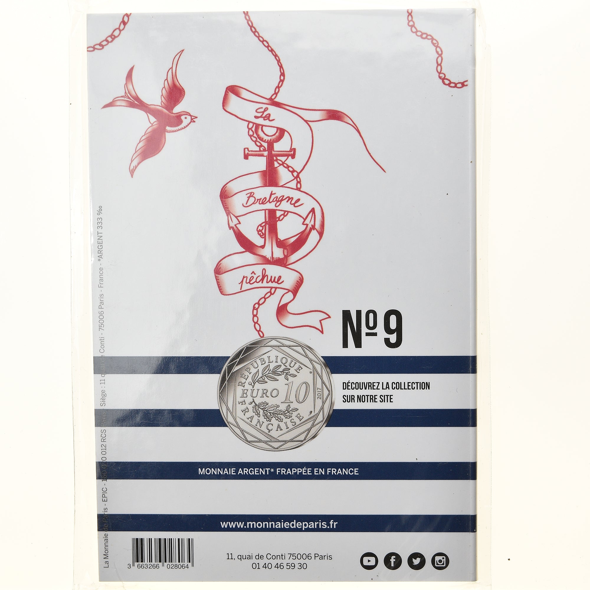 Frankrijk, Parijse munten, 10 Euro, Jean-Paul Gaultier (La Bretagne pêchue)