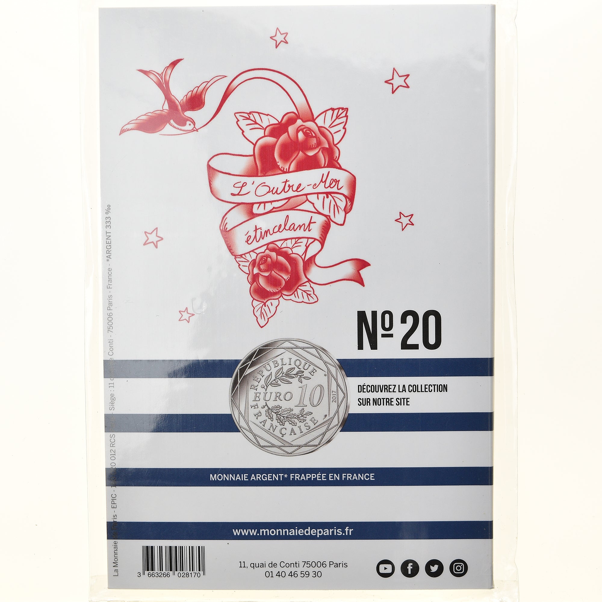 France, Monnaie de Paris, 10 Euro, Jean-Paul Gaultier (L'Outre-mer étincelant)