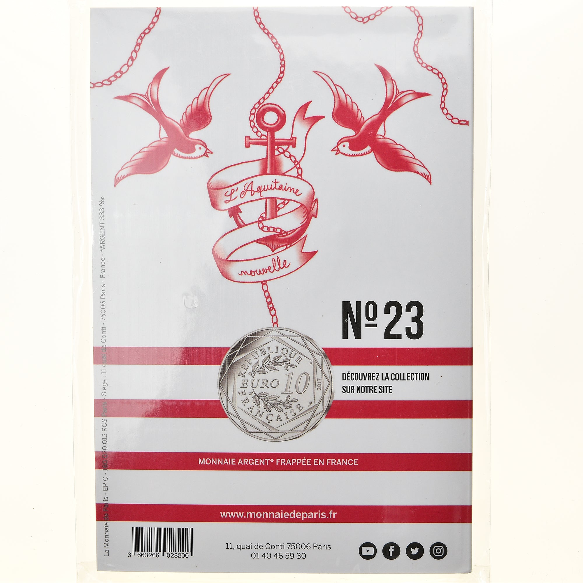France, Monnaie de Paris, 10 Euro, Jean-Paul Gaultier (L'Aquitaine nouvelle)