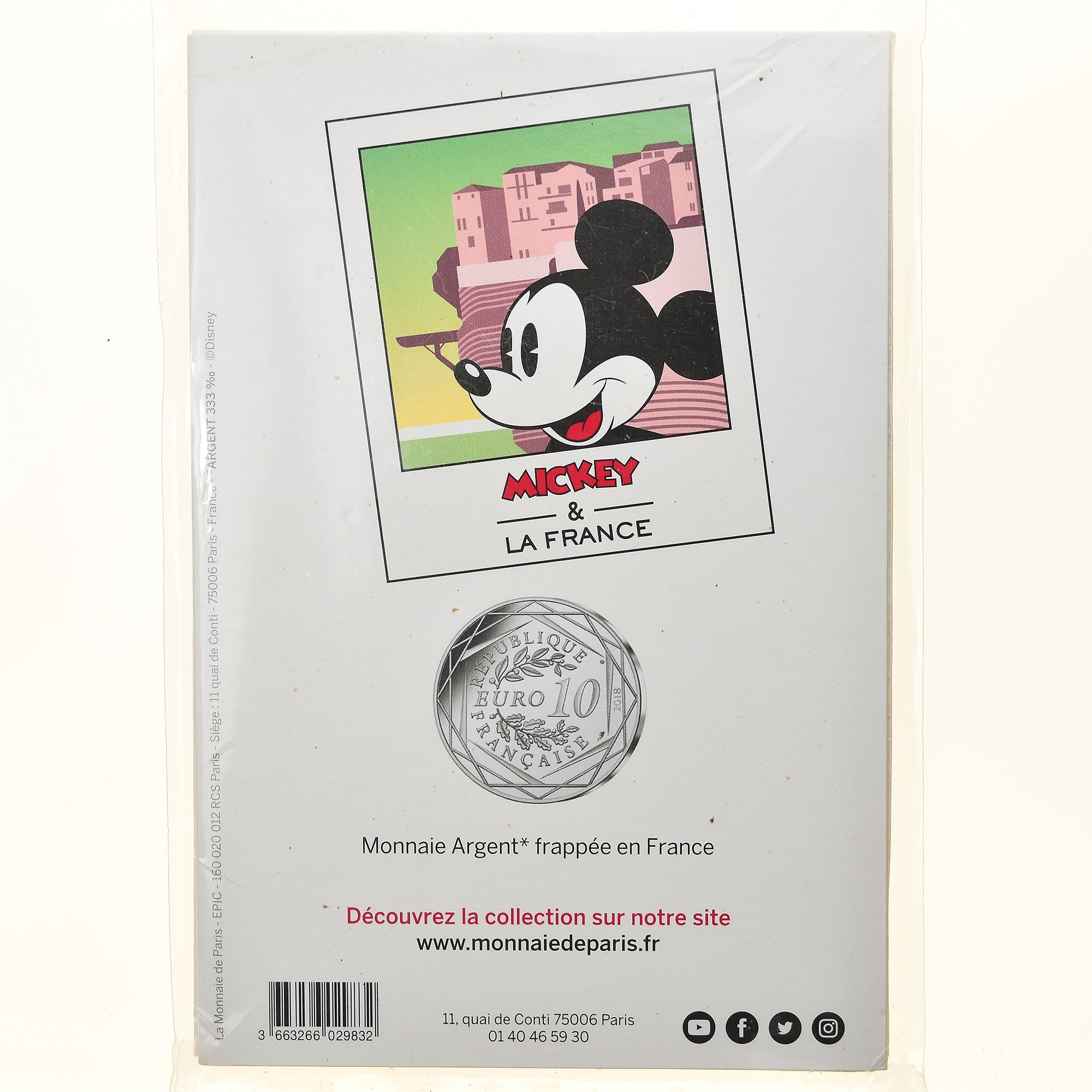 France, Monnaie de Paris, 10 Euro, Mickey (Corse), 2018, Paris, MS(65-70)