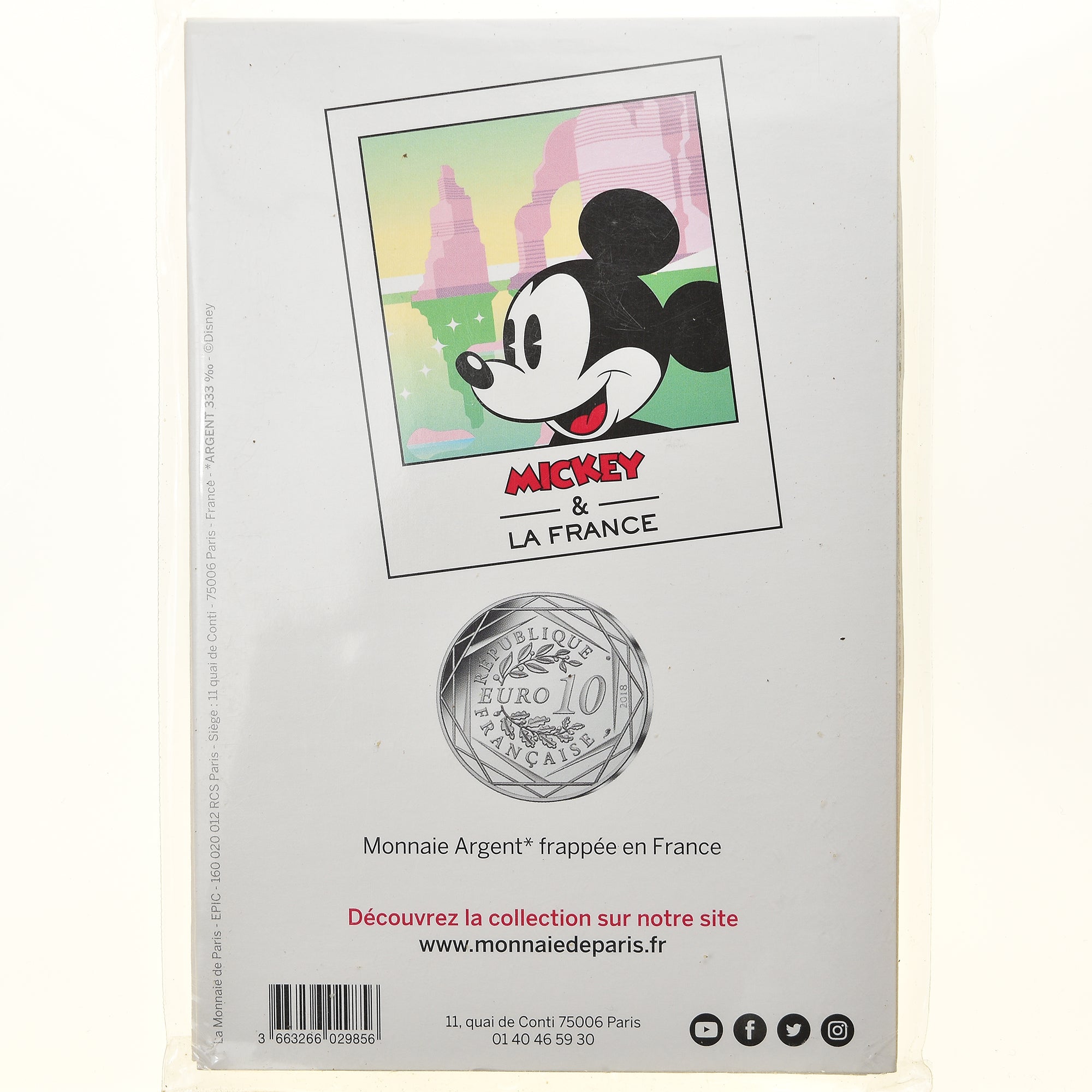 France, Monnaie de Paris, 10 Euro, Mickey (Falaise d'Étretat), 2018, Paris