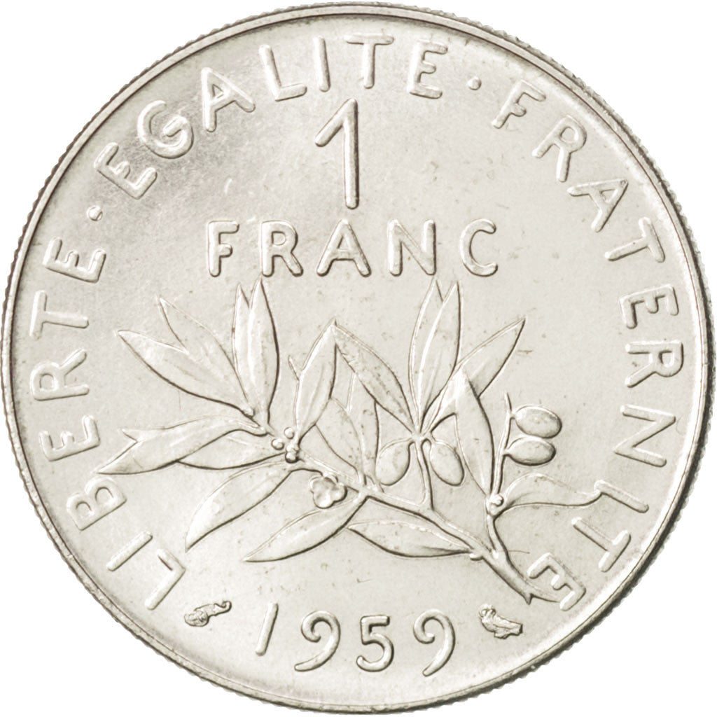 FRANCE, Franc, 1959, KM #E98, MS(63), Nickel, Gadoury #474, 6.00