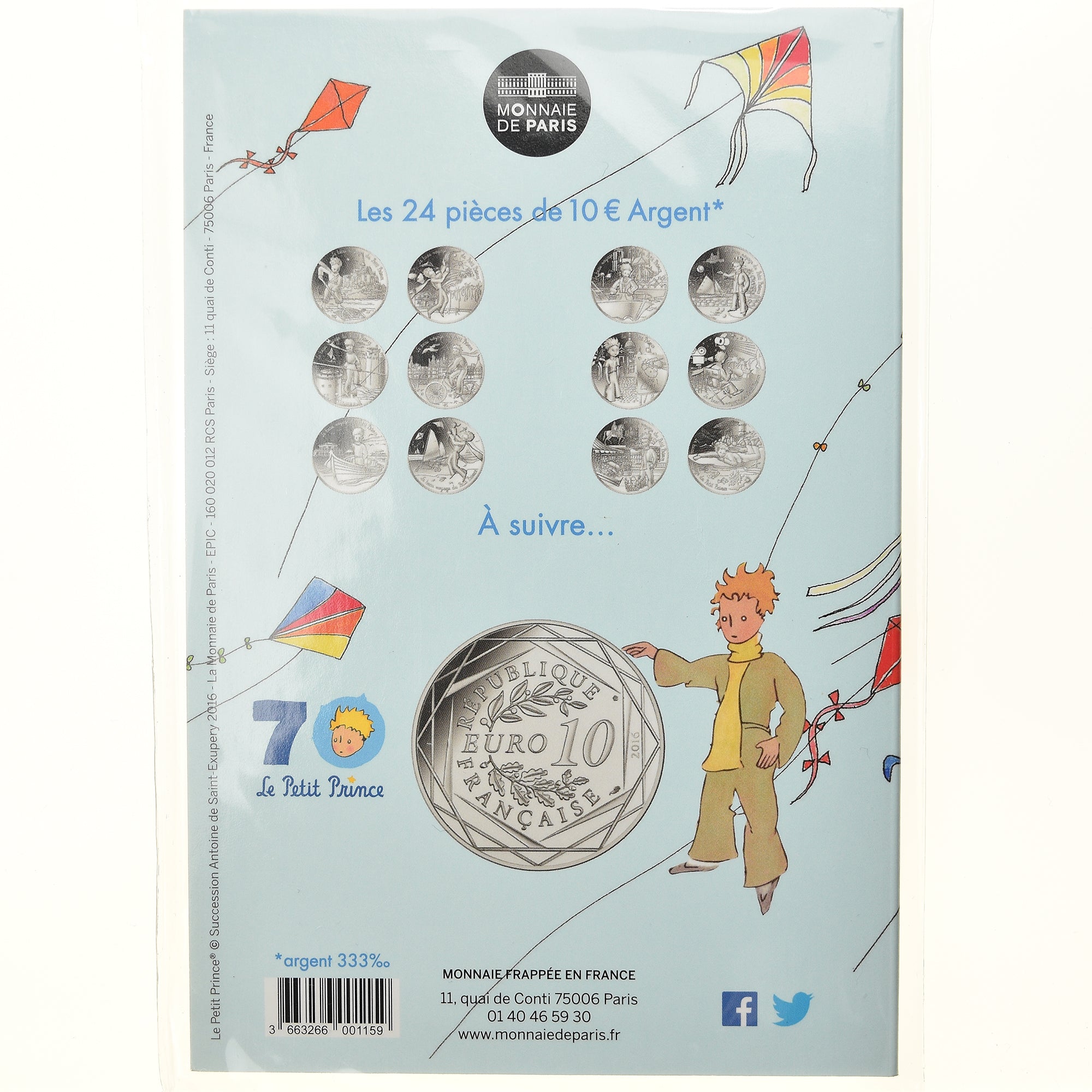 Francia, Monnaie de Paris, 10 Euro, Le Petit Prince (Plages du Nord), 2016