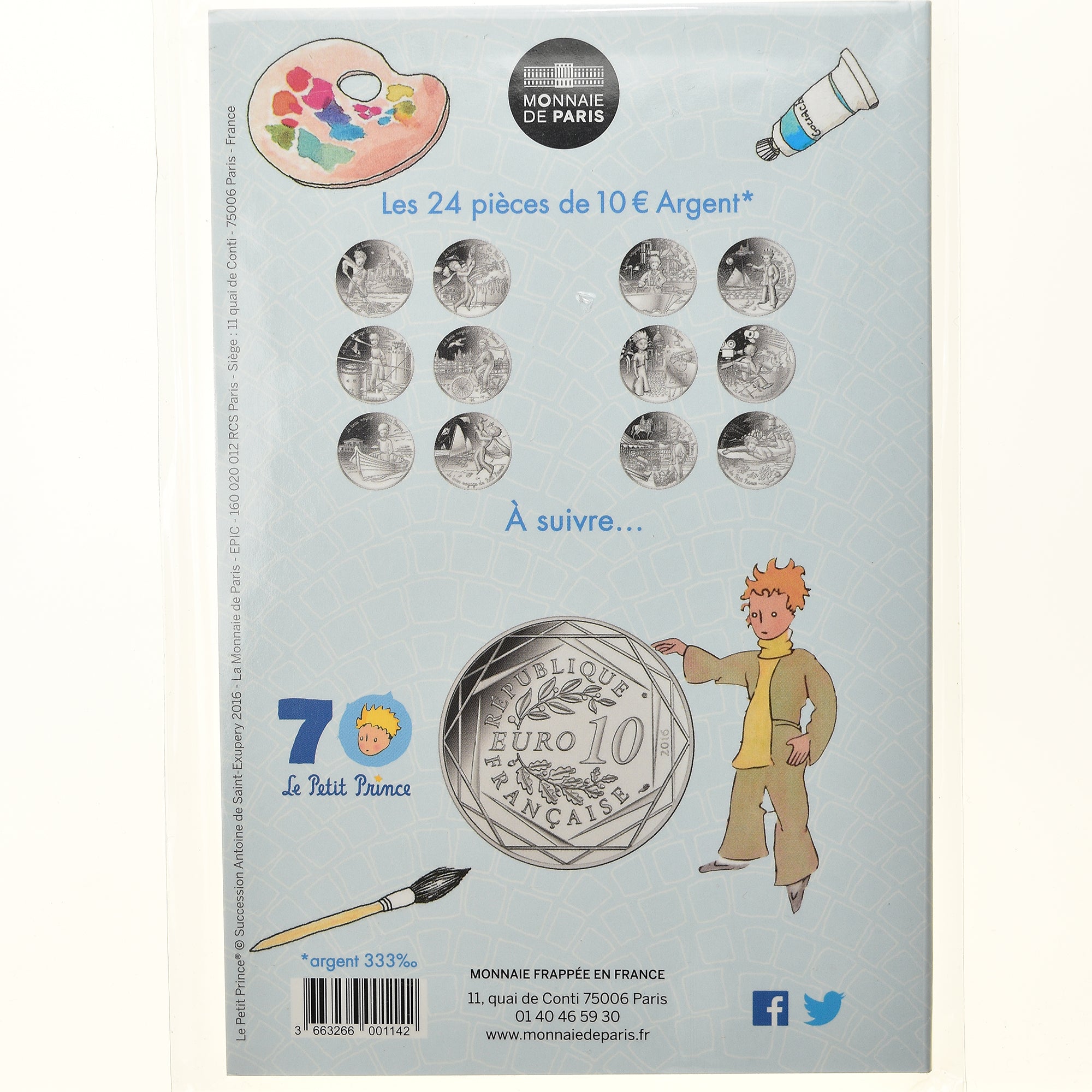 Frankreich, Monnaie de Paris, 10 Euro, Le Petit Prince (et les peintres), 2016