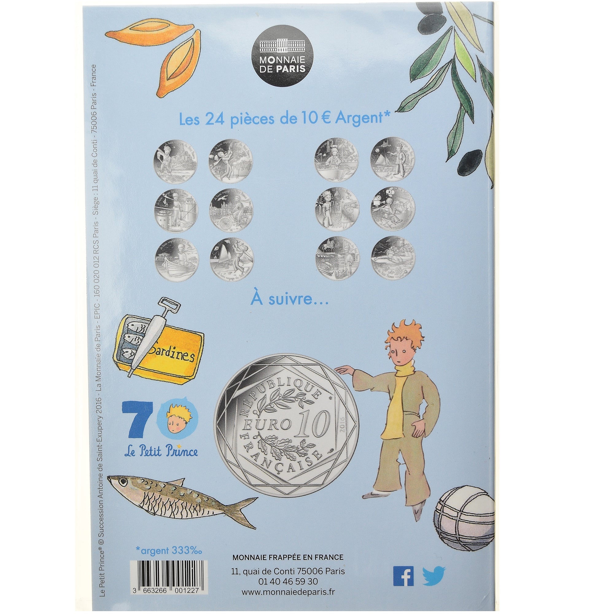 Francja, Monnaie de Paris, 10 Euro, Le Petit Prince (Joue à la pétanque)