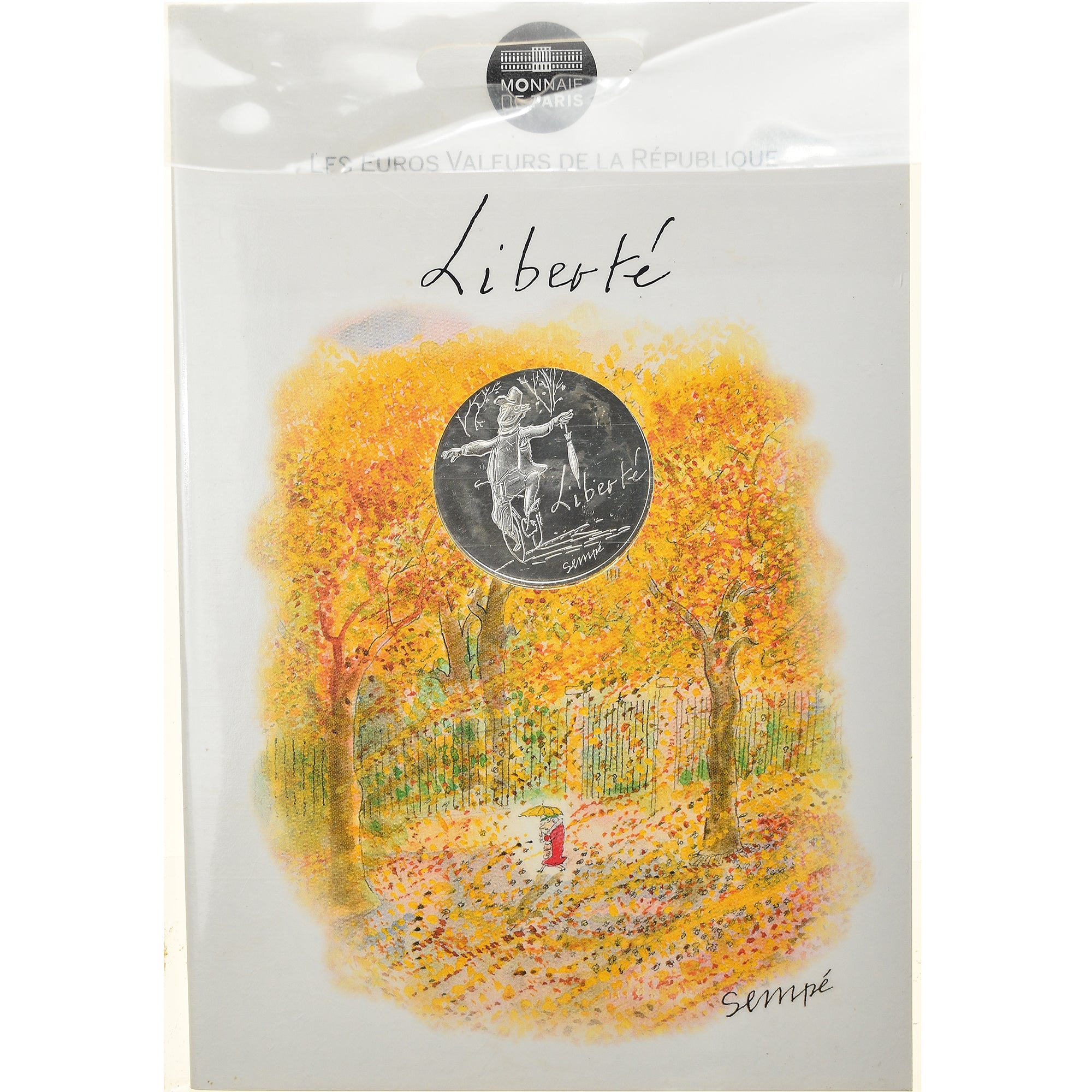 France, Monnaie de Paris, 10 Euro, Liberté Automne Sempé, 2014, Paris, FDC
