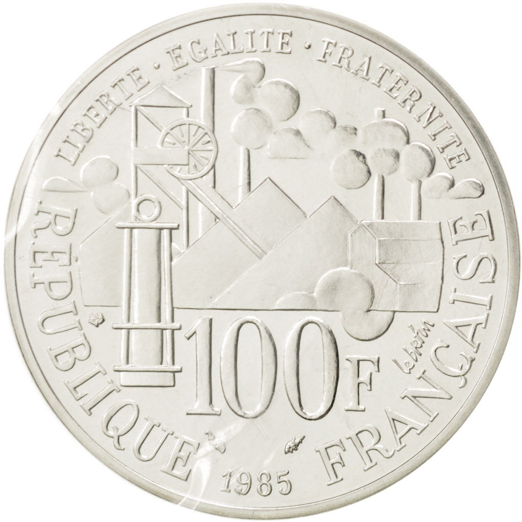 FRANCE, 100 Francs, 1985, KM #P964, MS(65-70), Silver, Gadoury #234.P1, 30.00