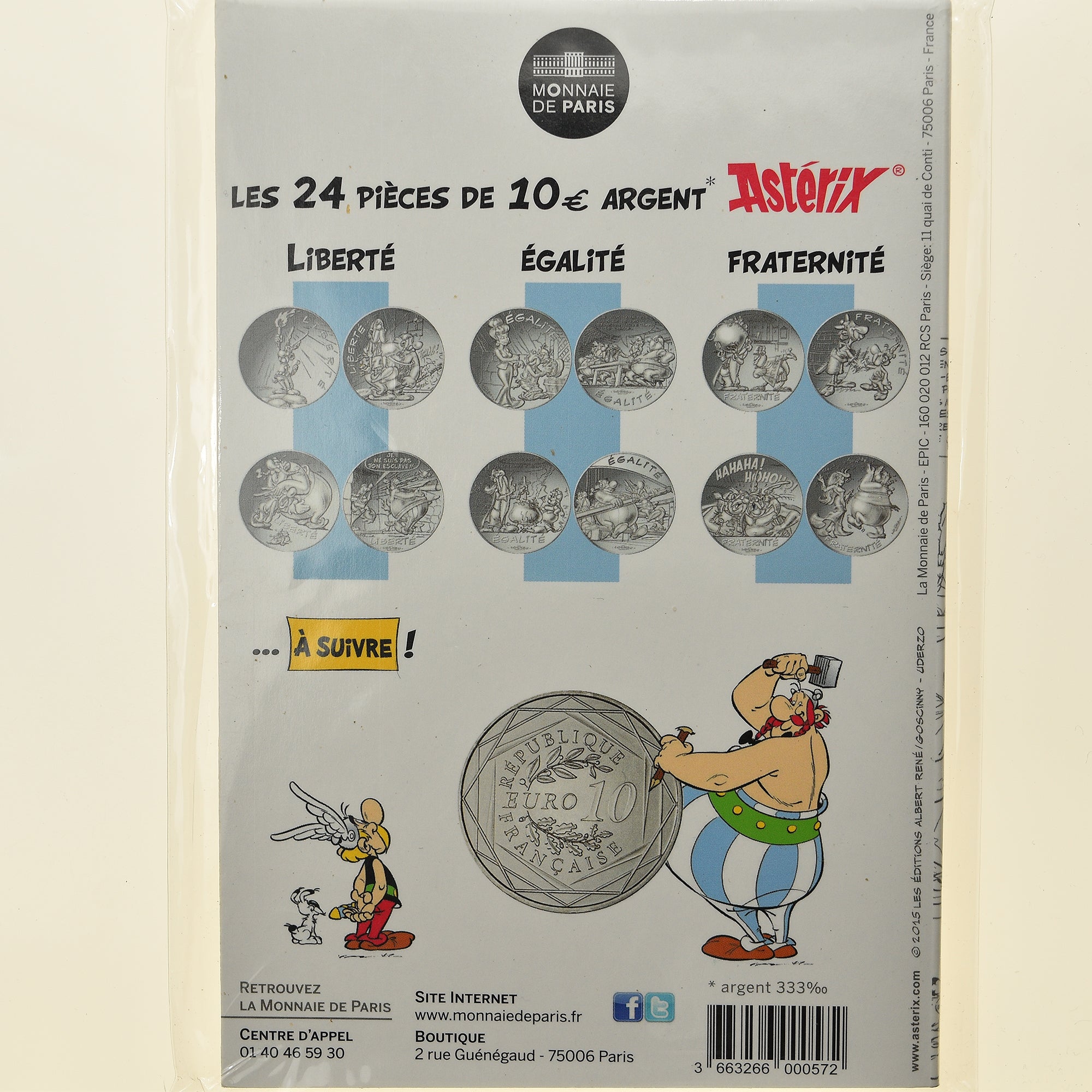Francia, Monnaie de Paris, 10 Euro, Astérix Fraternité (Jeux Olympiques)