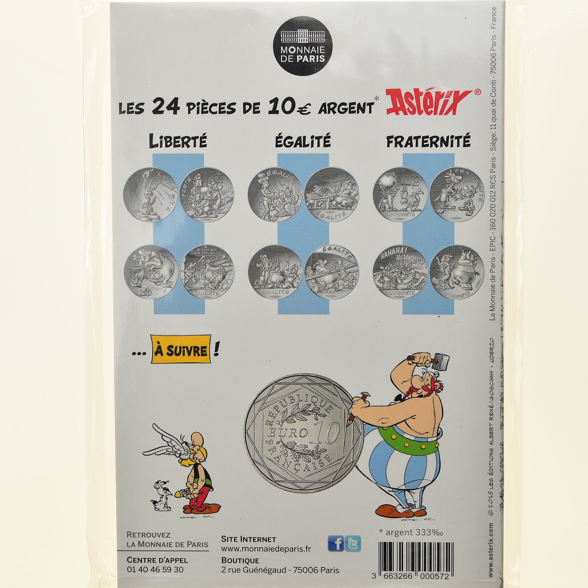 France, Monnaie de Paris, 10 Euro, Astérix Égalité (Le cadeau de César)
