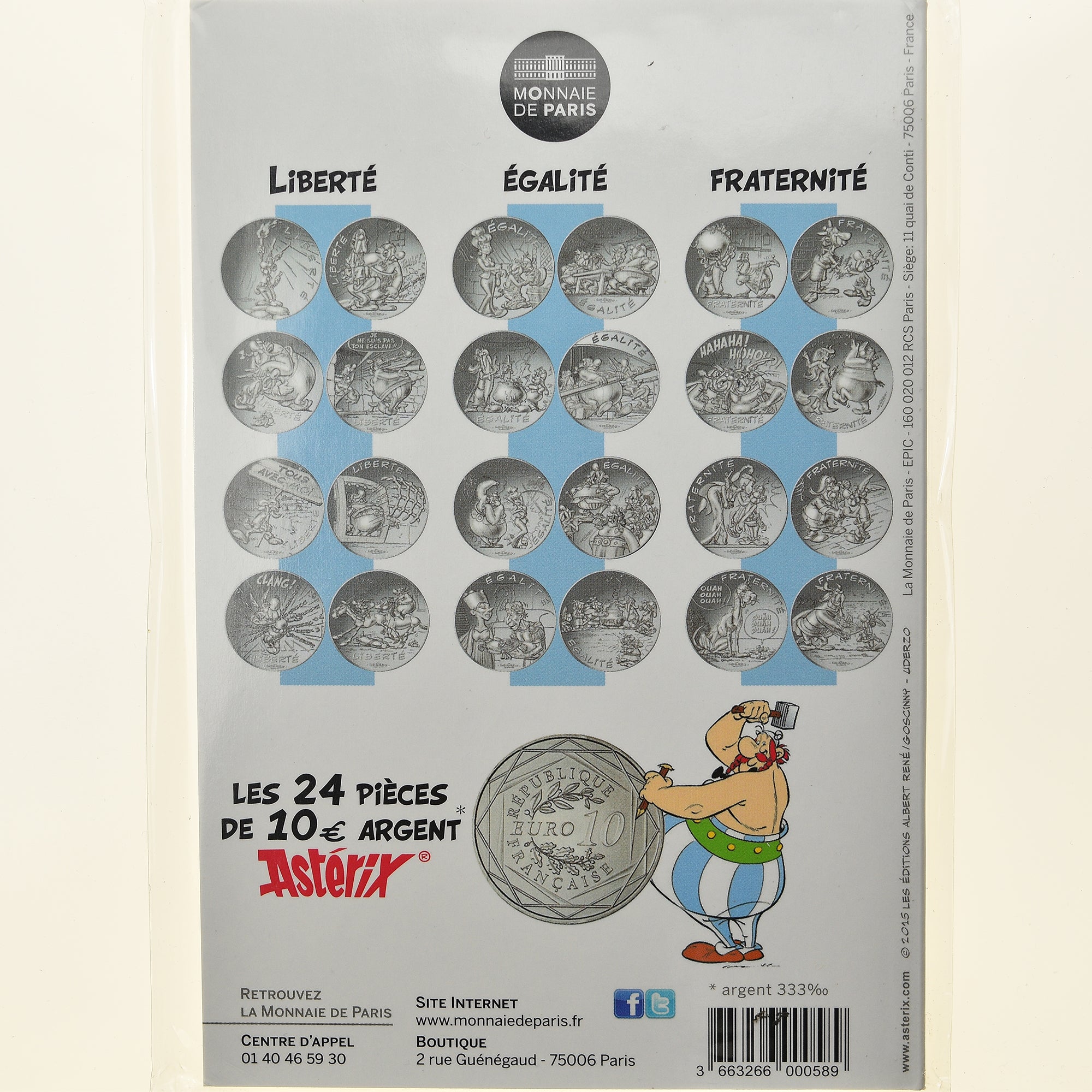 France, Monnaie de Paris, 10 Euro, Astérix Égalité (Le devin - Obélix)