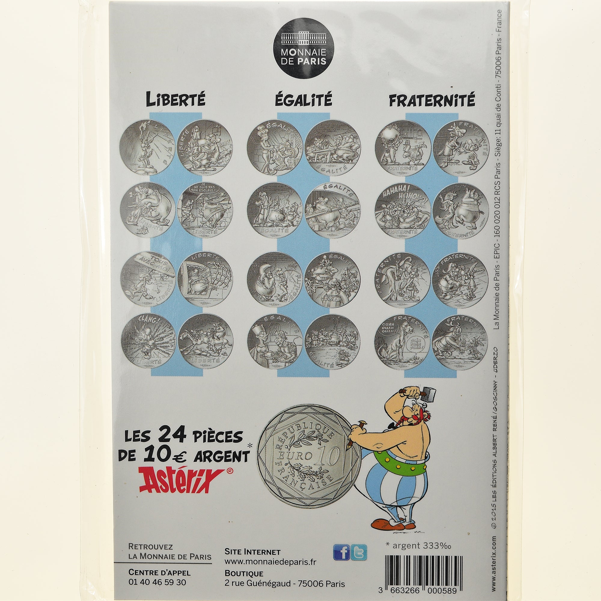 Frankreich, Monnaie de Paris, 10 Euro, Astérix Égalité (Le Domaine des