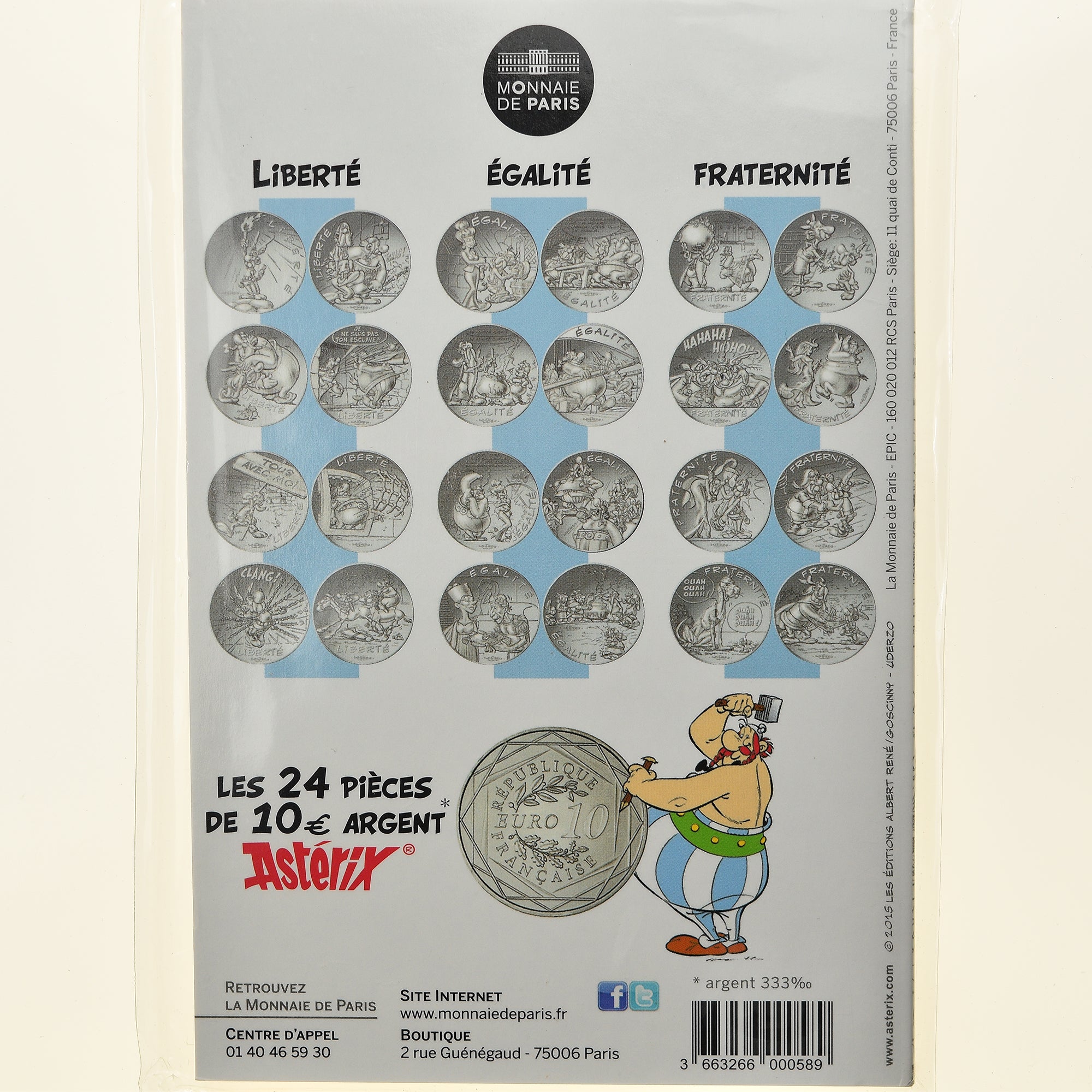 France, Monnaie de Paris, 10 Euro, Astérix Égalité (Le Domaine des dieux)