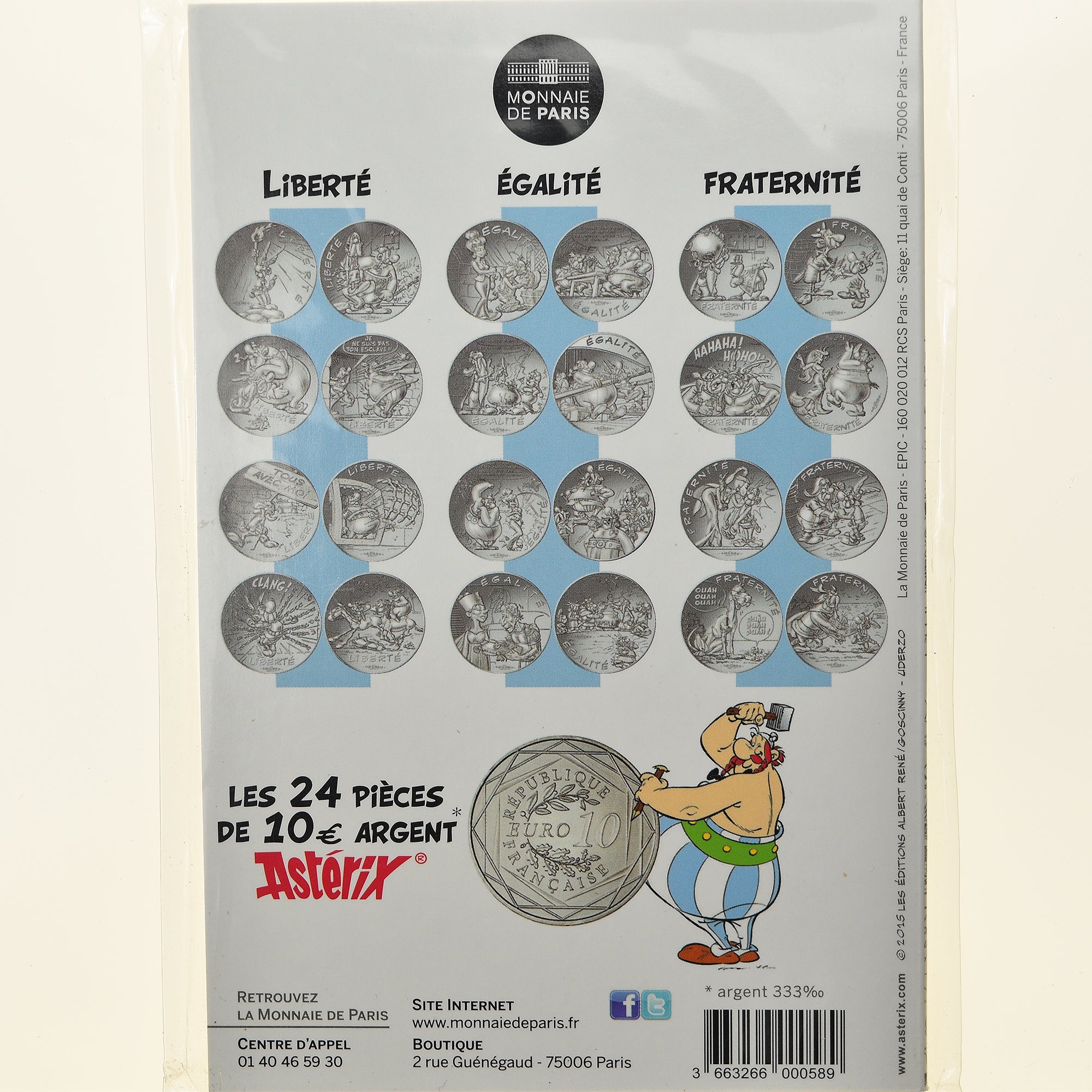 France, Monnaie de Paris, 10 Euro, Astérix Égalité (Le Domaine des dieux)