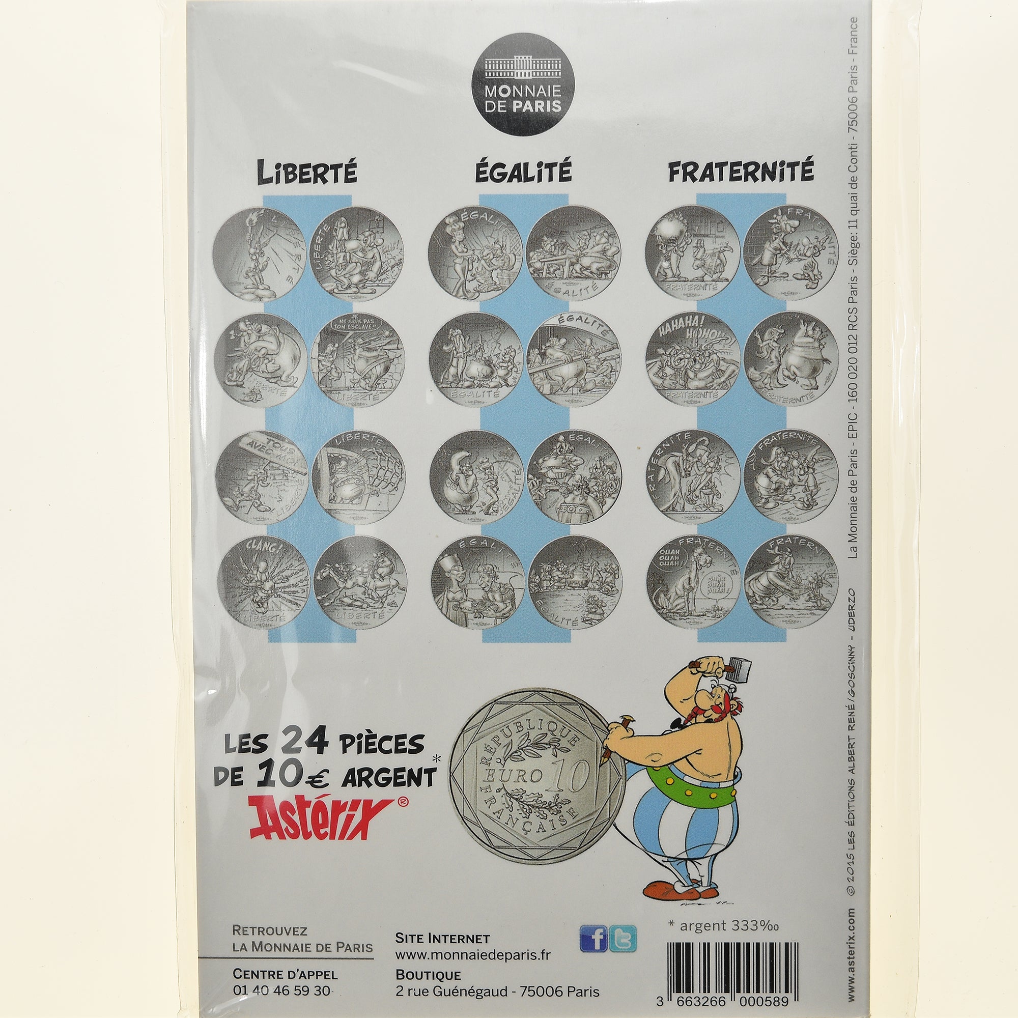 Francia, Monnaie de Paris, 10 Euro, Astérix Égalité (Astérix et