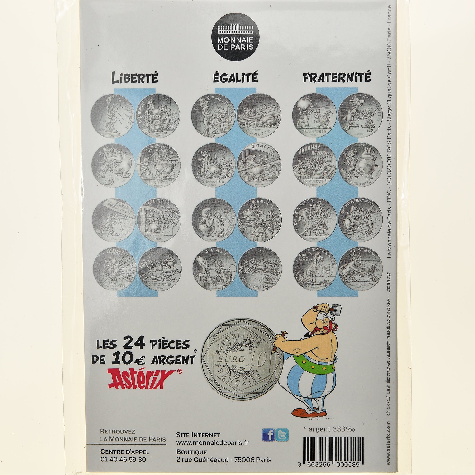 Frankrijk, Parijse munten, 10 Euro, Astérix Égalité (Astérix gladiateur)