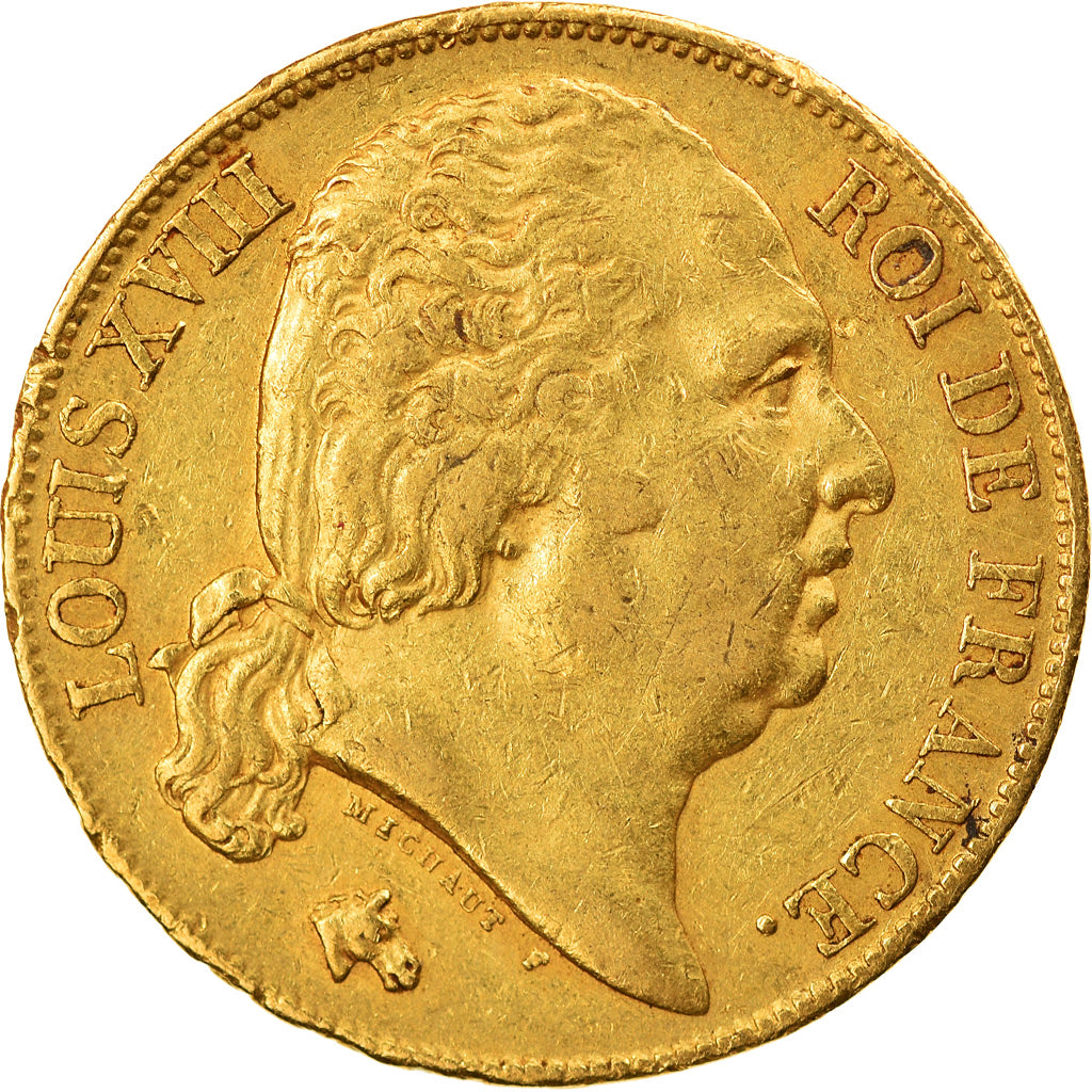 Coin, France, Louis XVIII, 20 Francs, 1817, Paris, EF(40-45), Gold, KM:712.1