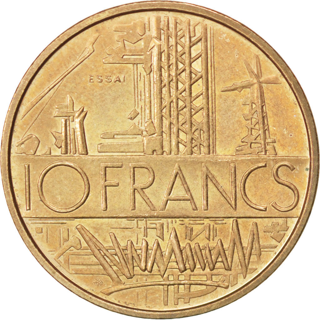 FRANCE, 10 Francs, 1974, KM #E115, AU(55-58), Nickel-Brass, Gadoury #814, 9.96