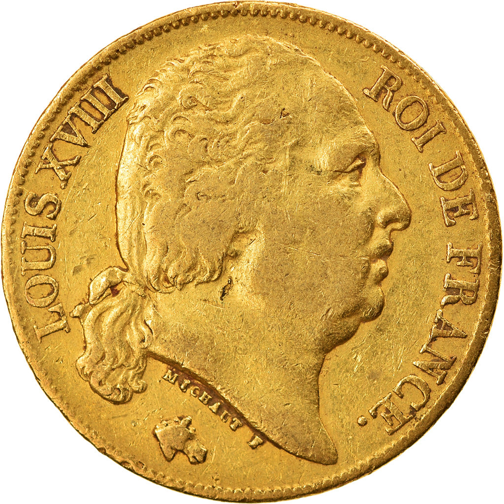 Monnaie, France, Louis XVIII, 20 Francs, 1818, Paris, TB+, Or, Gadoury:1028