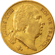 Monnaie, France, Louis XVIII, 20 Francs, 1818, Paris, TB+, Or, Gadoury:1028