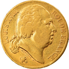 Coin, France, Louis XVIII, 20 Francs, 1819, Paris, VF(30-35), Gold, KM:712.1