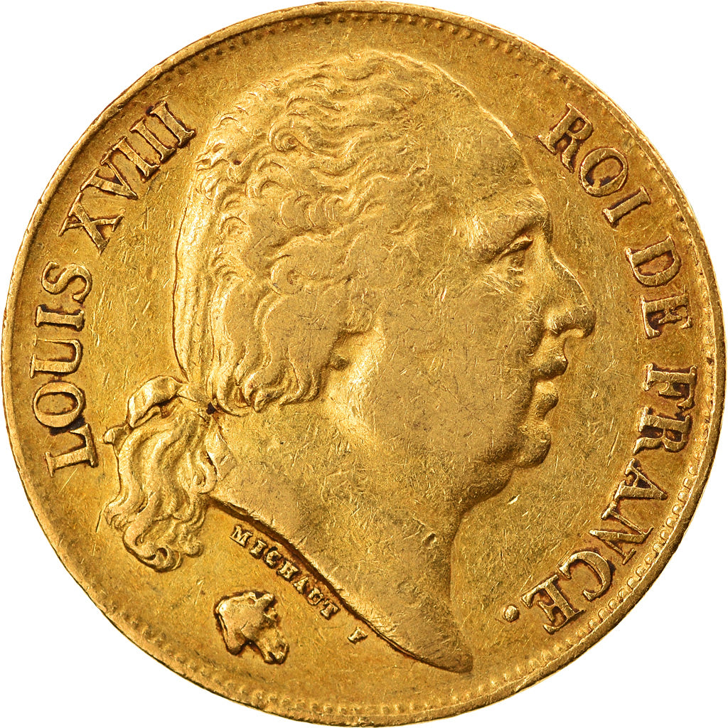 Monnaie, France, Louis XVIII, 20 Francs, 1824, Lille, TTB, Or, Gadoury:1028