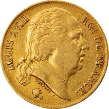 Monnaie, France, Louis XVIII, 20 Francs, 1824, Lille, TTB, Or, Gadoury:1028