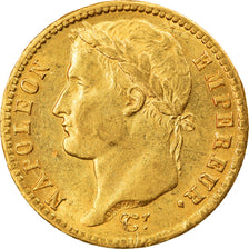 Moeda, França, Napoléon I, 20 Francs, 1813, Paris, MS(60-62), Dourado