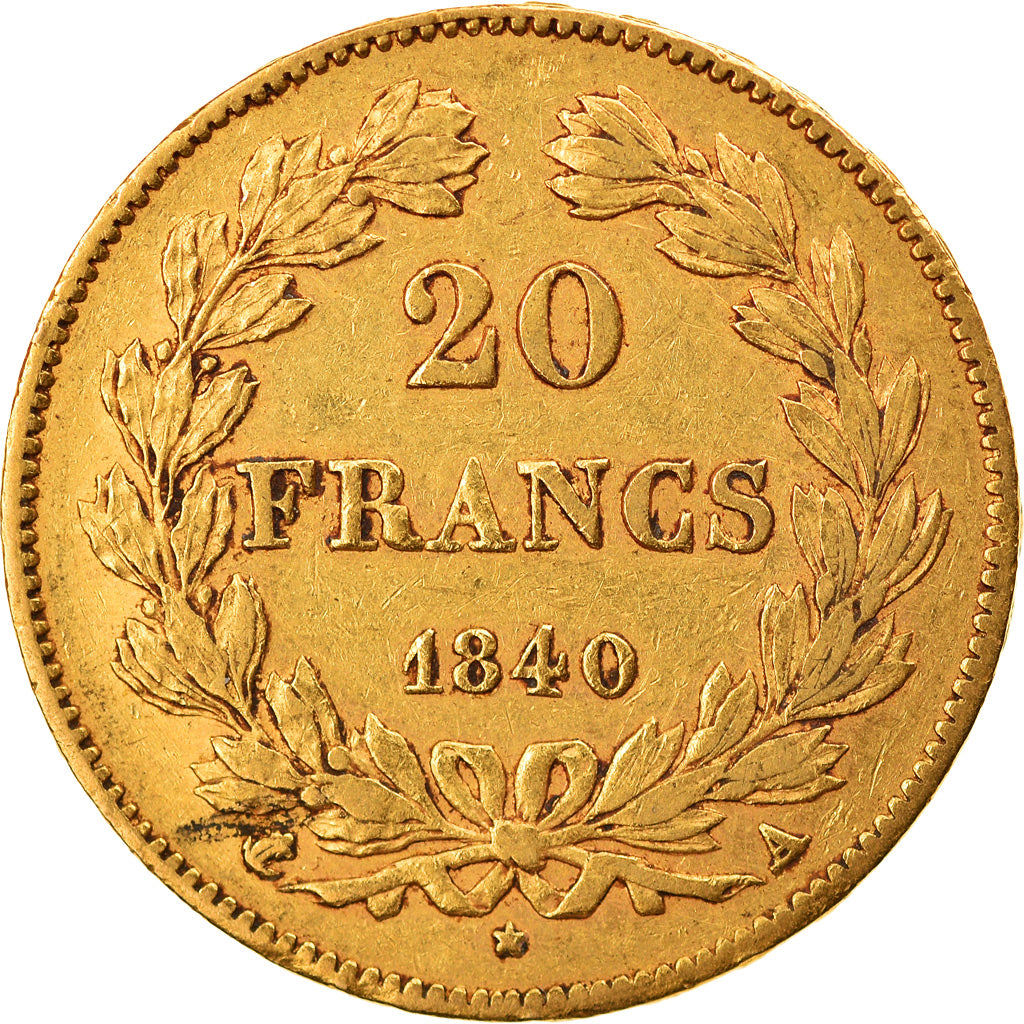 Monnaie, France, Louis-Philippe, 20 Francs, 1840, Paris, TTB, Or, Gadoury:1031