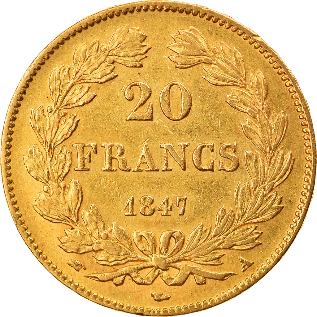 Münze, Frankreich, Louis-Philippe, 20 Francs, 1847, Paris, SS+, Gold, KM:750.1