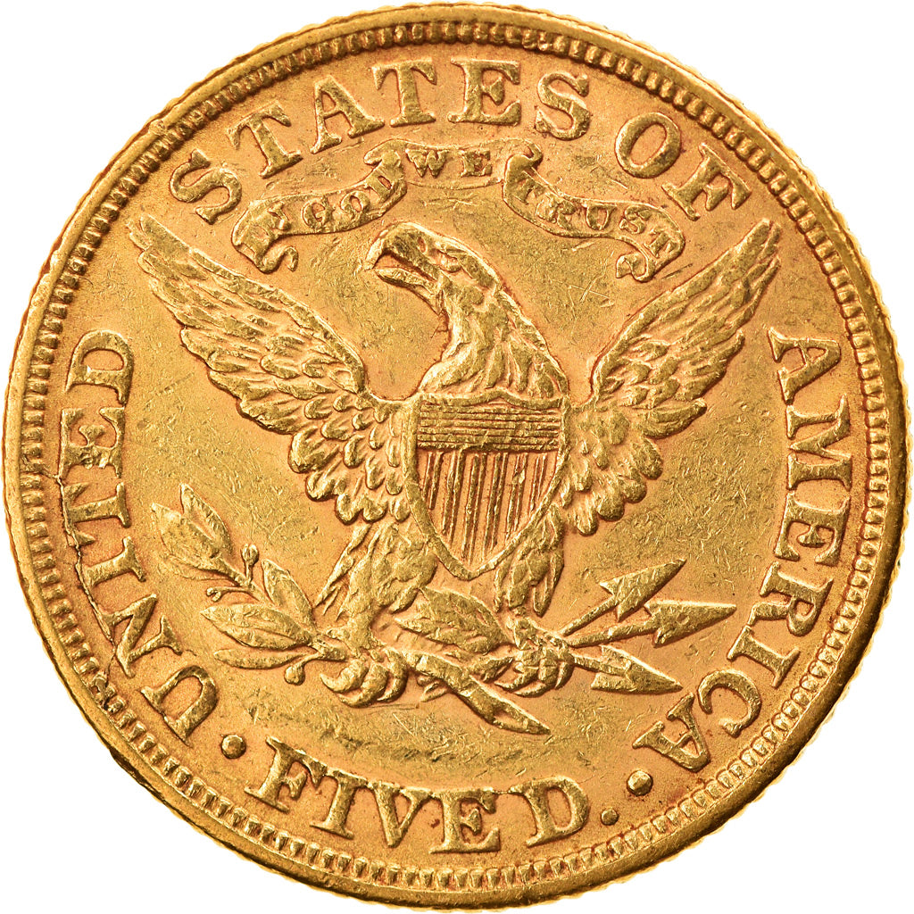 Moneta, Stati Uniti, Coronet Head, $5, Half Eagle, 1895, Philadelphia, BB+, Oro