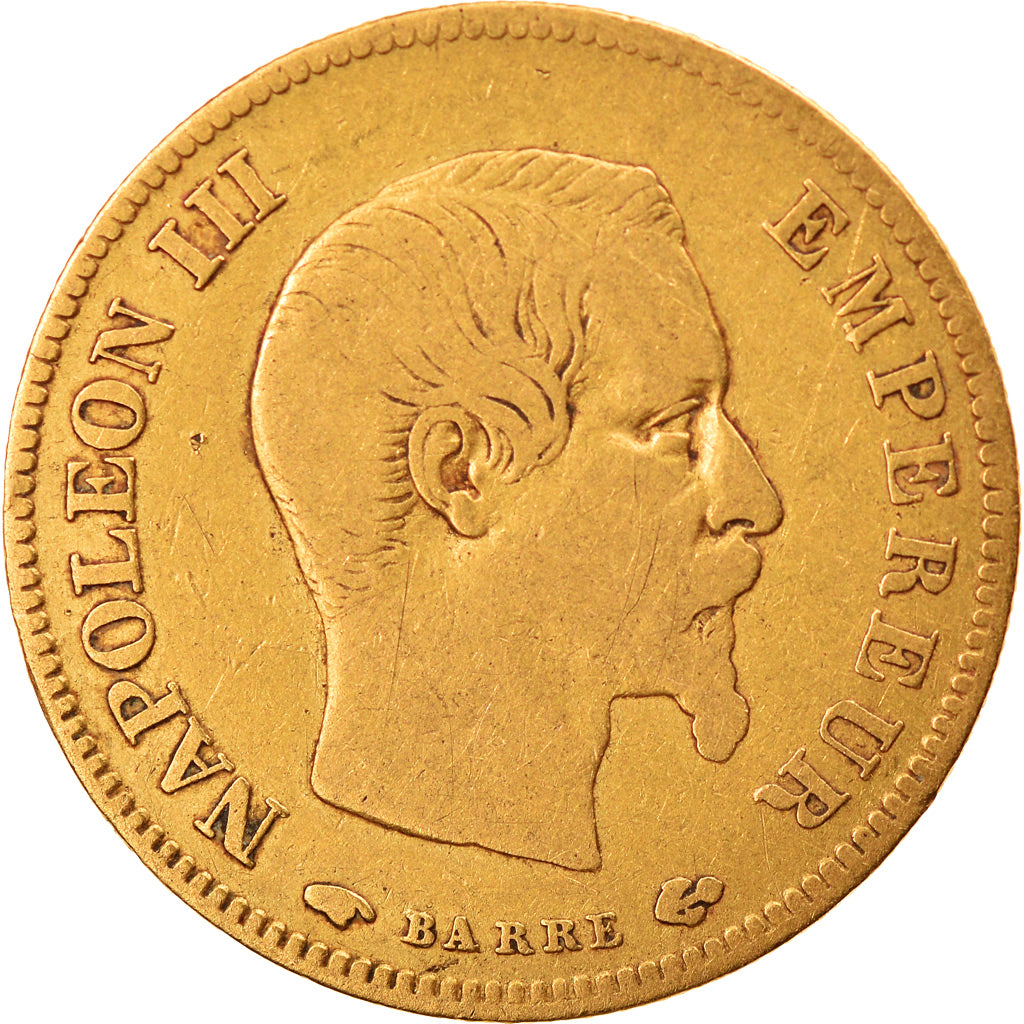 Munten, Frankrijk, Napoleon III, 10 Francs, 1857, Paris, FR, Goud, KM:784.3