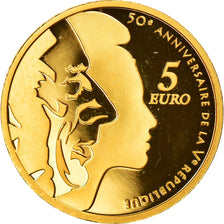 France, Monnaie de Paris, 5 Euro, Semeuse, 2008, Paris, BE, MS(65-70), Gold