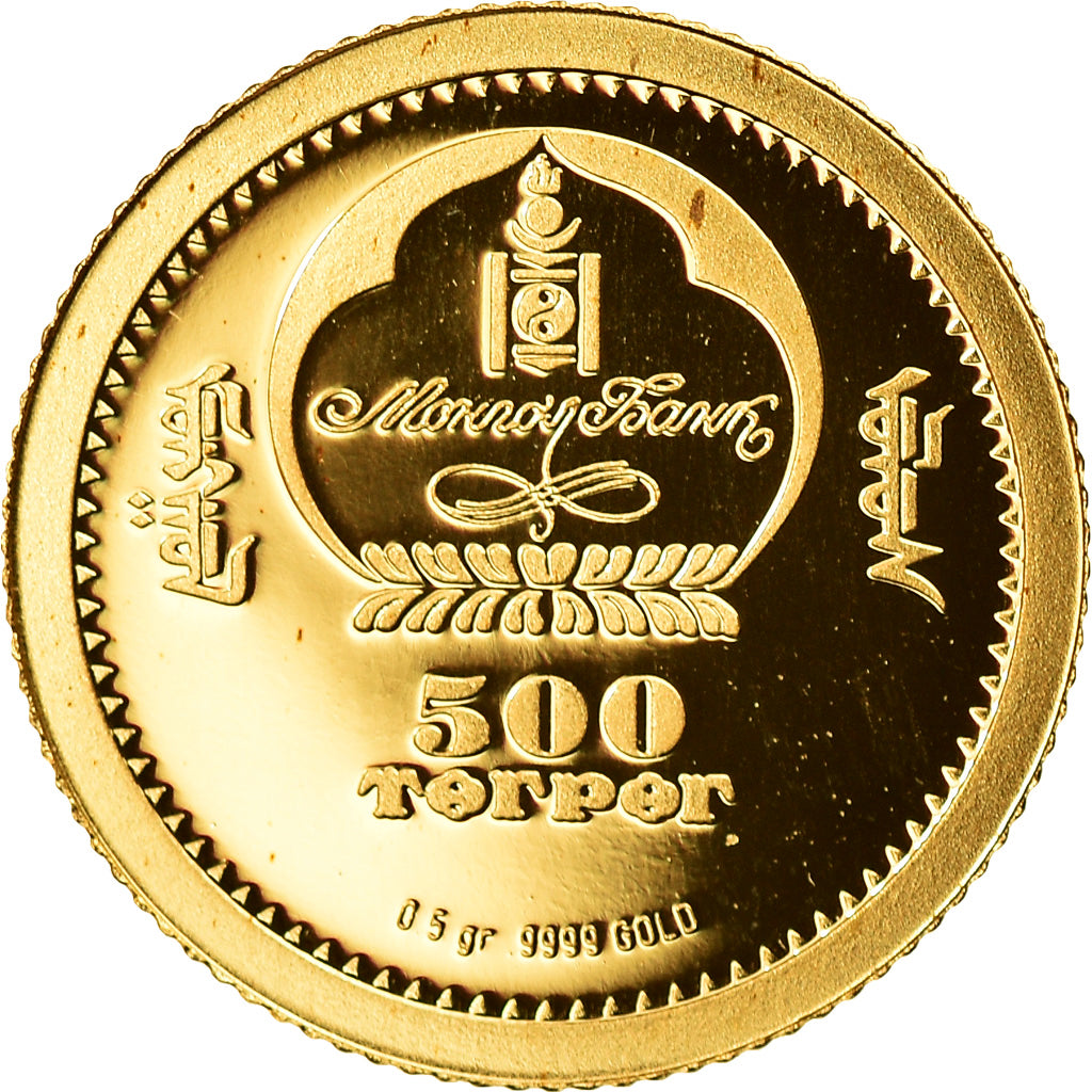 Coin, Mongolia, Death of Kennedy, 500 Tögrög, 2013, MS(65-70), Gold
