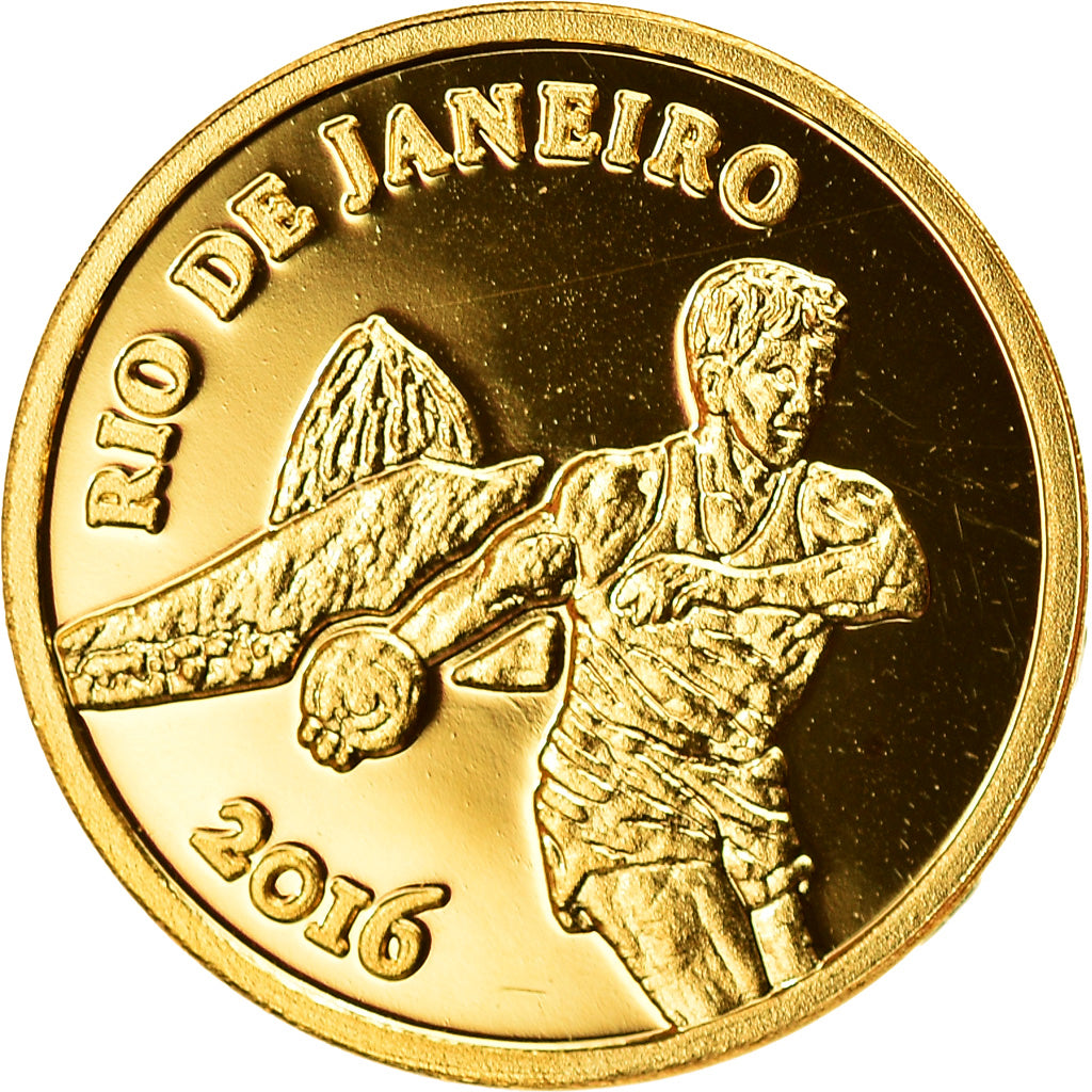 Münze, Congo Republic, Summer Olympic Games, 100 Francs, 2016, STGL, Gold