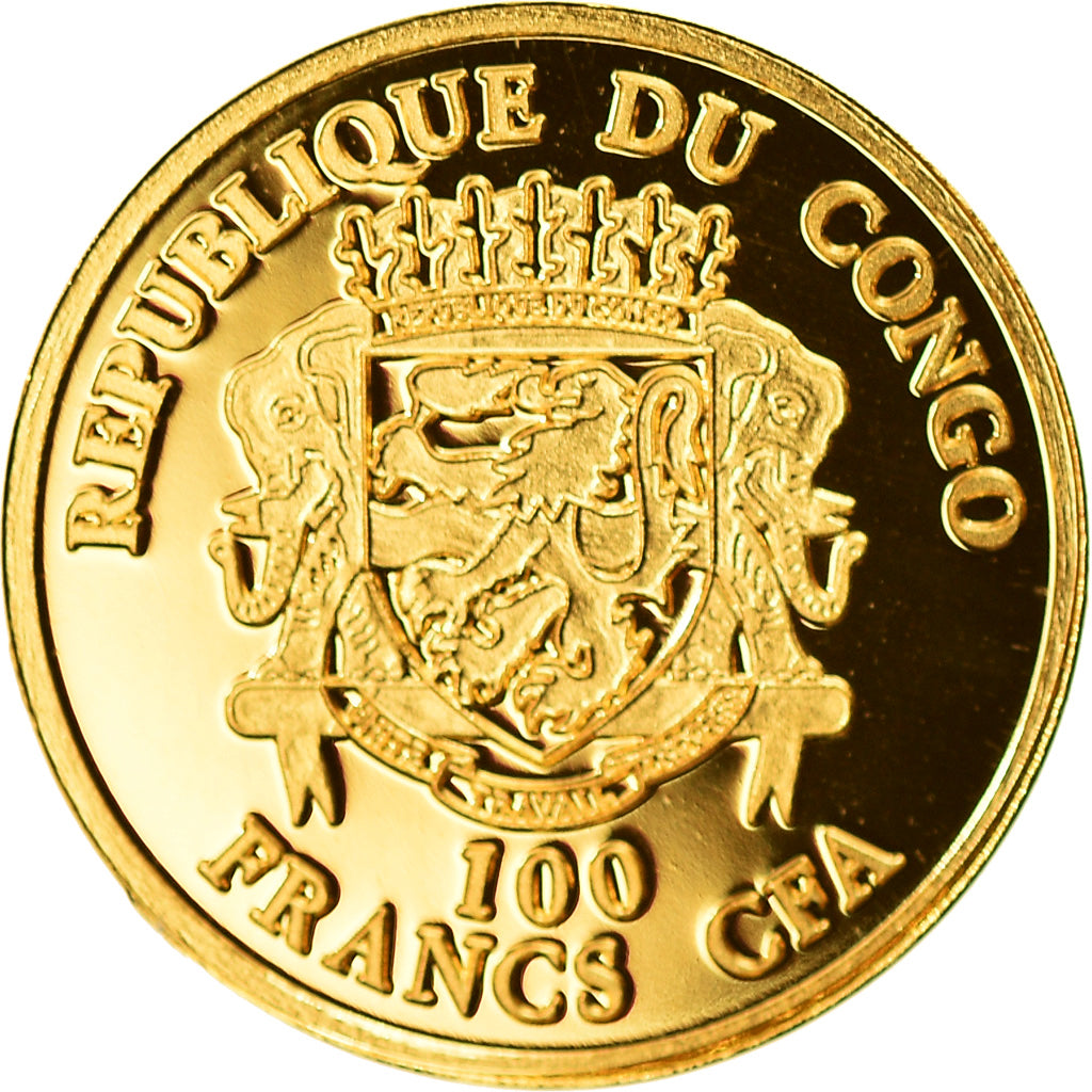 Münze, Congo Republic, Summer Olympic Games, 100 Francs, 2016, STGL, Gold