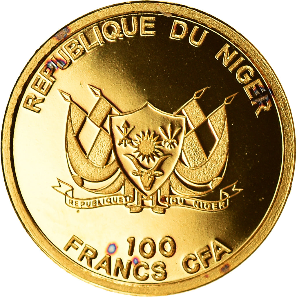Coin, Niger, Alexander the Great, 100 Francs, 2017, MS(65-70), Gold
