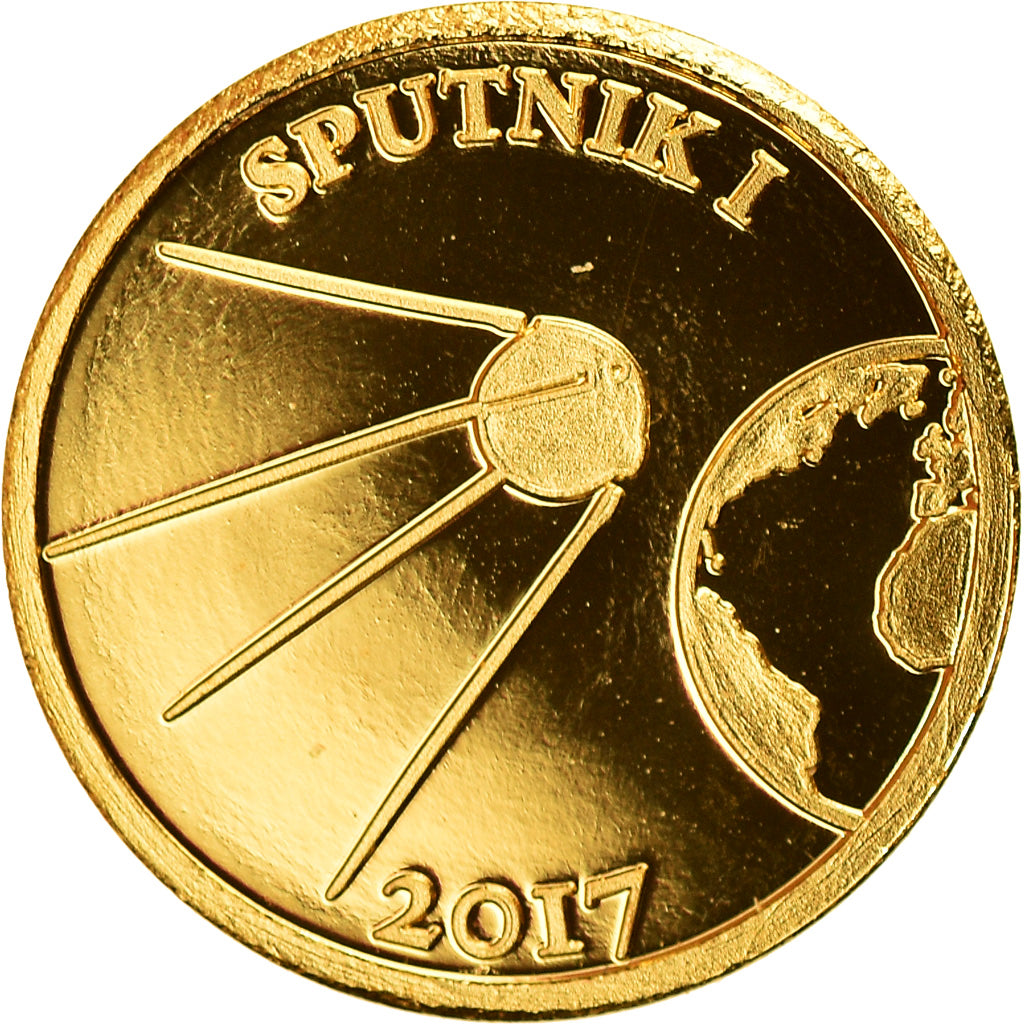 Coin, Niger, Sputnik I, 100 Francs, 2017, MS(65-70), Gold