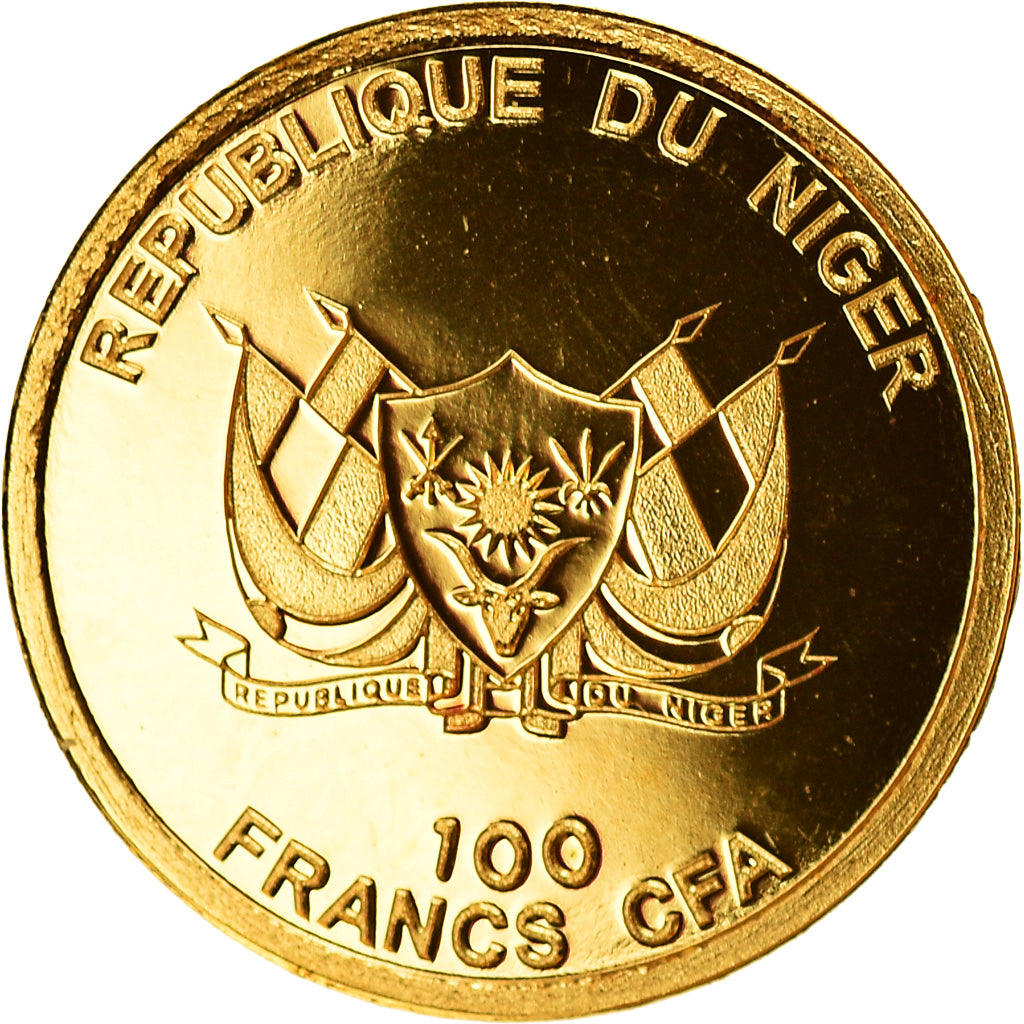 Coin, Niger, Sputnik I, 100 Francs, 2017, MS(65-70), Gold
