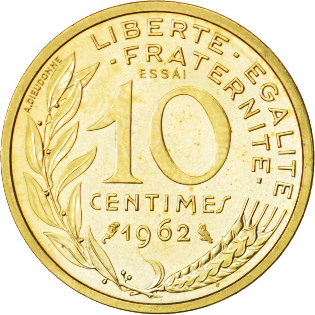 Vème République, 10 Centimes Marianne 1962 Essai, KM E108