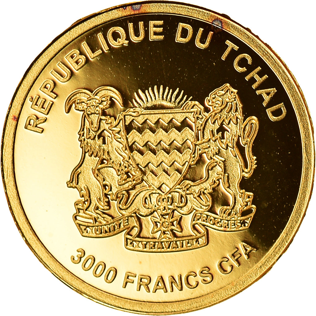 Coin, Chad, Marie Curie, 3000 Francs, 2017, MS(65-70), Gold