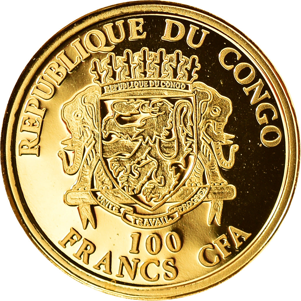 Coin, Congo Republic, Al Capone, 100 Francs, 2018, MS(65-70), Gold