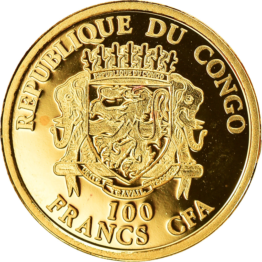 Moneda, República del Congo, Al Capone, 100 Francs, 2018, FDC, Oro