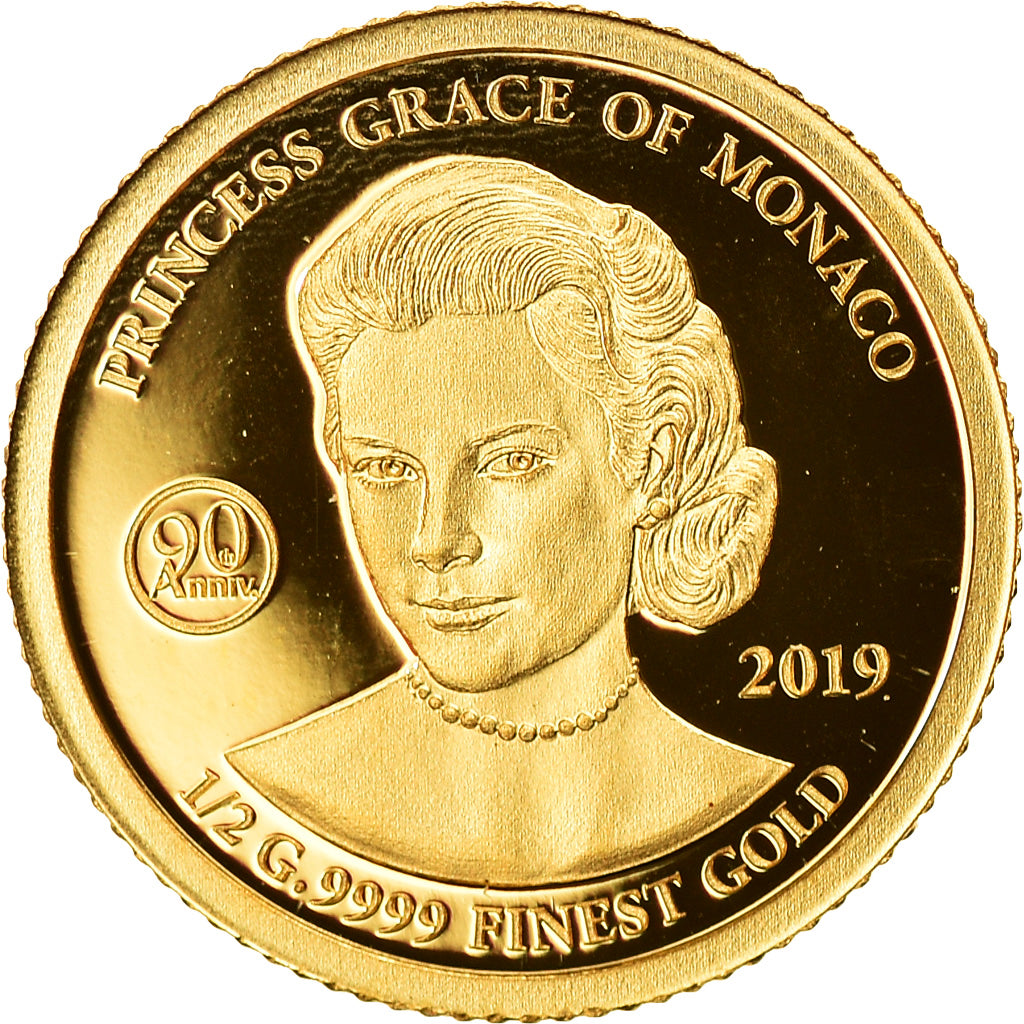 Coin, Gabon, Princess Grace of Monaco, 1000 Francs, 2019, MS(65-70), Gold