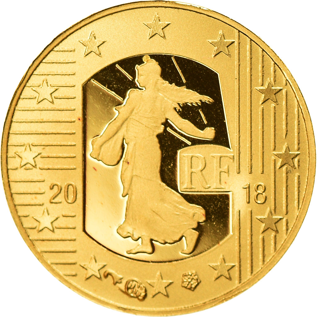 France, Monnaie de Paris, 5 Euro, Semeuse - Ecu de 6 Livres, 2018, FDC, Or