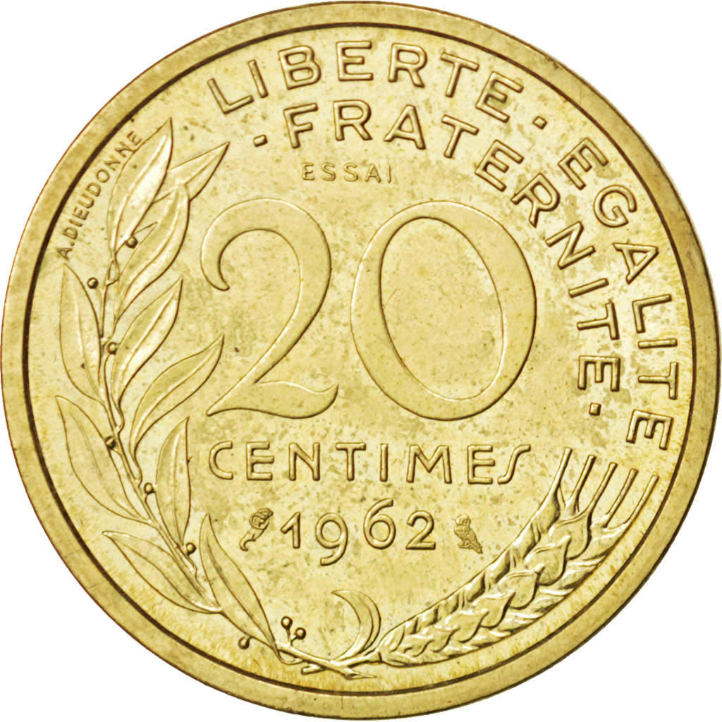 Francia, 20 Centimes, 1962, SPL, Alluminio-bronzo, KM:E109, Gadoury:332