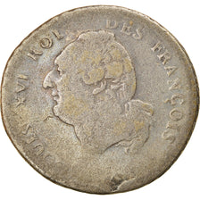 Coin, France, Louis XVI, 15 Sols, 1791, Toulouse, VF(20-25), Silver, Gadoury:36