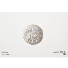 Francia, Monnaie de Paris, 50 Euro, La Marseillaise, 2019, FDC, Plata