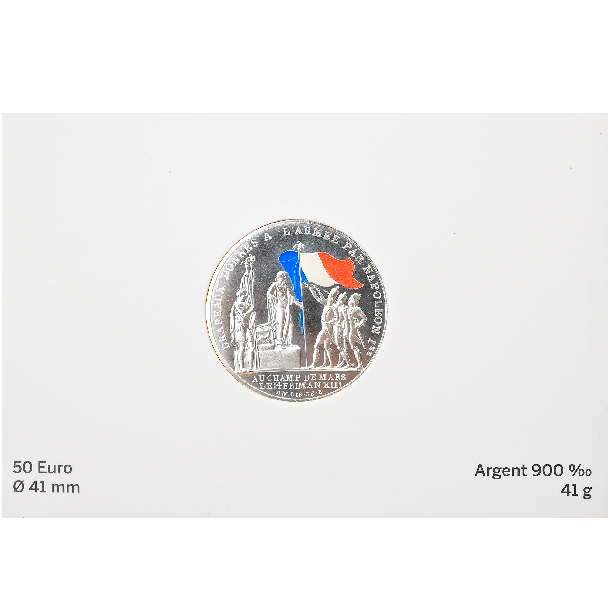 France, Monnaie de Paris, 50 Euro, Le drapeau français, 2019, MS(65-70), Silver