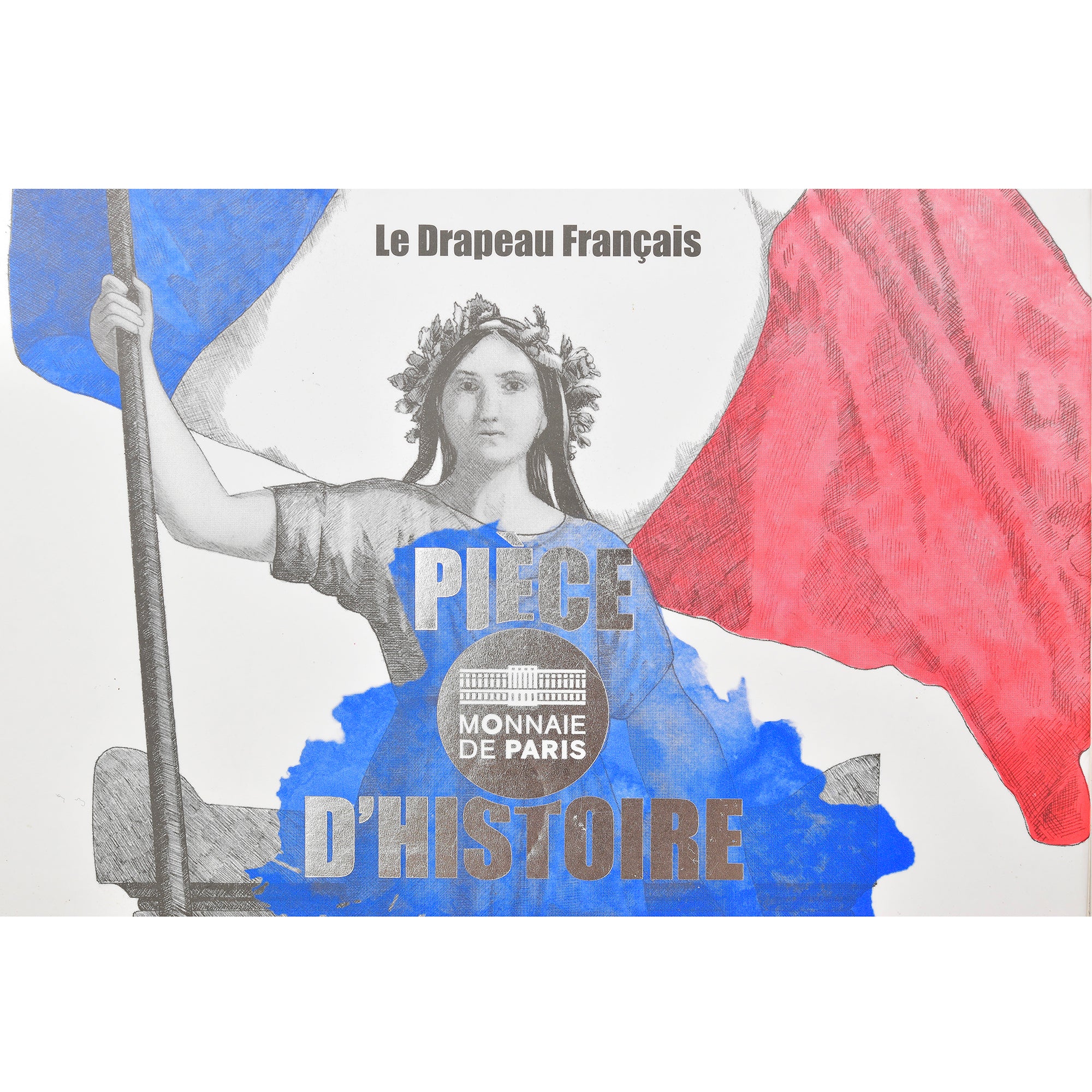 France, Monnaie de Paris, 50 Euro, Le drapeau français, 2019, MS(65-70), Silver